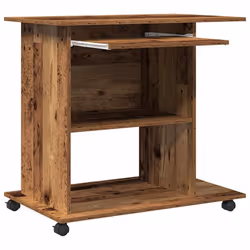 vidaXL Computer Desk Chipboard PC Laptop Table Desk Workstation Multi Colours - old wood - Additional view 6