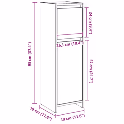 vidaXL Bathroom Cabinet Washroom Storage Cabinet Cupboard Engineered Wood - old wood