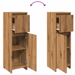vidaXL Bathroom Cabinet Washroom Storage Cabinet Cupboard Engineered Wood - artisan oak - Additional view 7