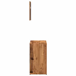 vidaXL Bathroom Furniture Set Vanity Unit Organiser Cabinet Engineered Wood - old wood - Additional view 3