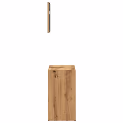vidaXL Bathroom Furniture Set Vanity Unit Organiser Cabinet Engineered Wood - artisan oak - Additional view 4