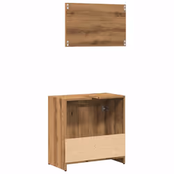 vidaXL Bathroom Furniture Set Vanity Unit Organiser Cabinet Engineered Wood - artisan oak - Additional view 5