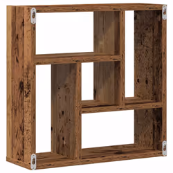 vidaXL Wall Shelf Wall-Mounted Shelf Storage Display Rack Engineered Wood - old wood - Additional view 5