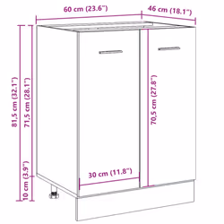 vidaXL Bottom Cabinet Storage Cupboard Shelf Cabinet Old Wood Engineered Wood - Additional view 3