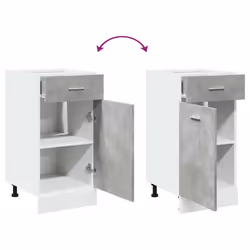 vidaXL Drawer Bottom Cabinet Kitchen Cabinet Concrete Grey Engineered Wood - Additional view 6