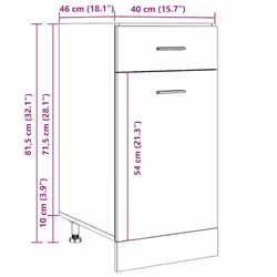 vidaXL Drawer Bottom Cabinet Kitchen Cabinet Unit Old Wood Engineered Wood