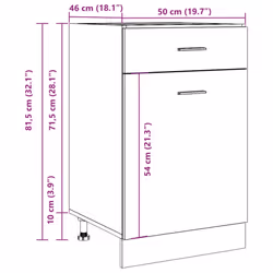 vidaXL Drawer Bottom Cabinet Kitchen Cabinet Unit Old Wood Engineered Wood