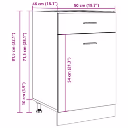 vidaXL Drawer Bottom Cabinet Kitchen Cabinet Unit Artisan Oak Engineered Wood