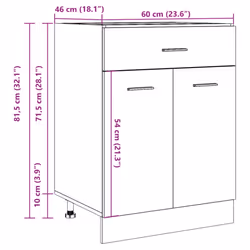 vidaXL Drawer Bottom Cabinet Kitchen Cabinet Unit Old Wood Engineered Wood