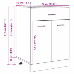 vidaXL Drawer Bottom Cabinet Kitchen Cabinet Unit Artisan Oak Engineered Wood