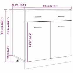 vidaXL Drawer Bottom Cabinet Kitchen Cabinet Unit Old Wood Engineered Wood - Additional view 10
