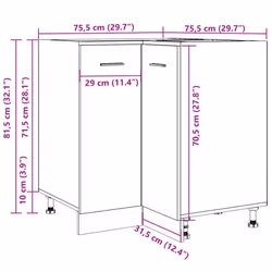 vidaXL Kitchen Cabinet Freestanding Storage Cupboard Old Wood Engineered Wood - Additional view 10