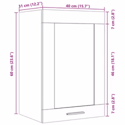 vidaXL Hanging Glass Cabinet Wall Mounted Cabinet Old Wood Engineered Wood