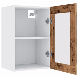 vidaXL Hanging Glass Cabinet Wall Mounted Cabinet Old Wood Engineered Wood - Additional view 4