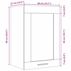 vidaXL Hanging Glass Cabinet Wall Mounted Cabinet Artisan Oak Engineered Wood
