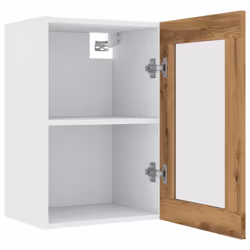 vidaXL Hanging Glass Cabinet Wall Mounted Cabinet Artisan Oak Engineered Wood - Additional view 4