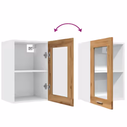 vidaXL Hanging Glass Cabinet Wall Mounted Cabinet Artisan Oak Engineered Wood - Additional view 7