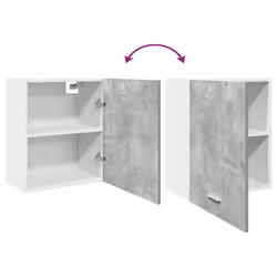 vidaXL Hanging Cabinet Wall Storage Cabinet Concrete Grey Engineered Wood - Additional view 7
