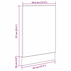 vidaXL Dishwasher Panel Concrete Grey 45x3x67 cm cm panel front panel - Additional view 7
