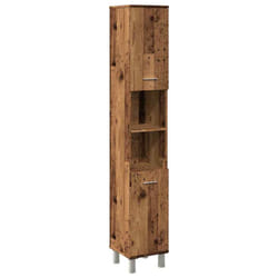 vidaXL Bathroom Cabinet Washroom Cupboard Storage Shelf Rack Engineered Wood - old wood
