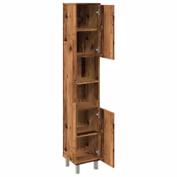 vidaXL Bathroom Cabinet Washroom Cupboard Storage Shelf Rack Engineered Wood - old wood - Additional view 6