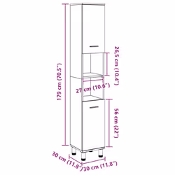 vidaXL Bathroom Cabinet Washroom Cupboard Storage Shelf Rack Engineered Wood - artisan oak - Additional view 10