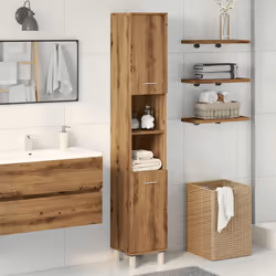 vidaXL Bathroom Cabinet Washroom Cupboard Storage Shelf Rack Engineered Wood - artisan oak