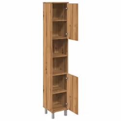 vidaXL Bathroom Cabinet Washroom Cupboard Storage Shelf Rack Engineered Wood - artisan oak - Additional view 6