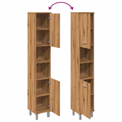 vidaXL Bathroom Cabinet Washroom Cupboard Storage Shelf Rack Engineered Wood - artisan oak - Additional view 7