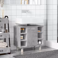 vidaXL Bathroom Cabinet Cupboard Vanity Unit Concrete Grey Engineered Wood