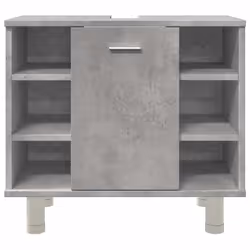 vidaXL Bathroom Cabinet Cupboard Vanity Unit Concrete Grey Engineered Wood - Additional view 4