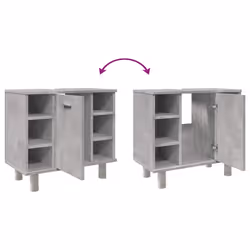 vidaXL Bathroom Cabinet Cupboard Vanity Unit Concrete Grey Engineered Wood - Additional view 9
