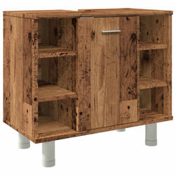 vidaXL Bathroom Cabinet Cupboard Storage Rack Sink Cabinet Engineered Wood - old wood