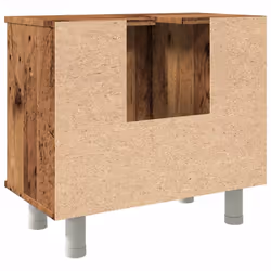 vidaXL Bathroom Cabinet Cupboard Storage Rack Sink Cabinet Engineered Wood - old wood - Additional view 6