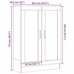 vidaXL Vitrine Cabinet Book Stand Rack Cupboard Highboard Engineered Wood - old wood - Additional view 3
