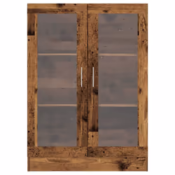vidaXL Vitrine Cabinet Book Stand Rack Cupboard Highboard Engineered Wood - old wood - Additional view 4