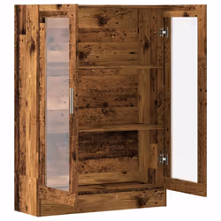 vidaXL Vitrine Cabinet Book Stand Rack Cupboard Highboard Engineered Wood - old wood - Additional view 7