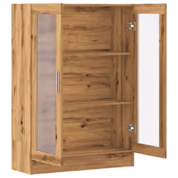 vidaXL Vitrine Cabinet Book Stand Rack Cupboard Highboard Engineered Wood - artisan oak - Additional view 7