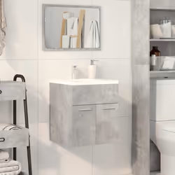 vidaXL Bathroom Sink Cabinet Concrete Grey 41x38.5x46 cm Engineered Wood - Additional view 2