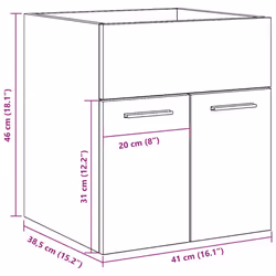 vidaXL Bathroom Sink Cabinet Concrete Grey 41x38.5x46 cm Engineered Wood - Additional view 9
