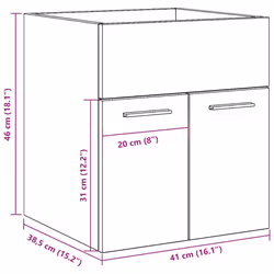 vidaXL Sink Cabinet Bathroom Vanity Unit Wall Storage Cupboard Engineered Wood - old wood, 41 x 38.5 x 46 cm - Additional view 9