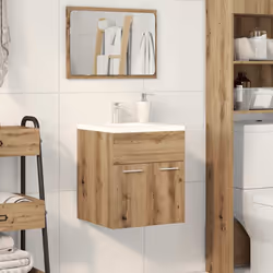 vidaXL Sink Cabinet Bathroom Vanity Unit Wall Storage Cupboard Engineered Wood - artisan oak, 41 x 38.5 x 46 cm - Additional view 2