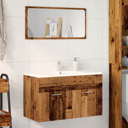 vidaXL Sink Cabinet Bathroom Vanity Unit Wall Storage Cupboard Engineered Wood - old wood, 80 x 38.5 x 46 cm - Additional view 2