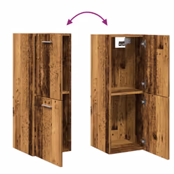 vidaXL Bathroom Cabinet Washroom Furniture Laundry Cabinet Engineered Wood - old wood - Additional view 7