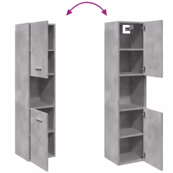 vidaXL Bathroom Hanging Cabinet Wall Cabinet Concrete Grey Engineered Wood - Additional view 7