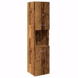 vidaXL Bathroom Cabinet Washroom Storage Shelf Laundry Cabinet Engineered Wood - old wood