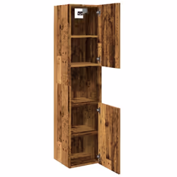 vidaXL Bathroom Cabinet Washroom Storage Shelf Laundry Cabinet Engineered Wood - old wood - Additional view 4
