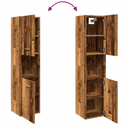 vidaXL Bathroom Cabinet Washroom Storage Shelf Laundry Cabinet Engineered Wood - old wood - Additional view 7
