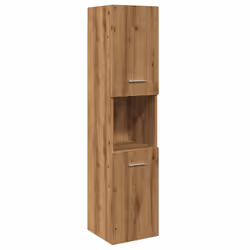vidaXL Bathroom Cabinet Washroom Storage Shelf Laundry Cabinet Engineered Wood - artisian oak