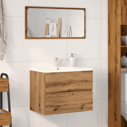 vidaXL Sink Cabinet Bathroom Vanity Unit Wall Storage Cupboard Engineered Wood - artisan oak, 60 x 38.5 x 45 cm - Additional view 2